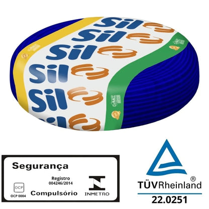 Cabo Flexivel 2,5mm Azul Escuro 750v Rolo Com 100 Metros - Sil