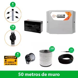 Conjunto Elétrica Industrial 50 Metros de Muro c/ Central PPA Wi-Fi Controlado Por Aplicativo