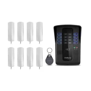 Conjunto Porteiro Eletrônico Coletivo Intelbras 8 Pontos Completo Interfone Com Controle de Acesso