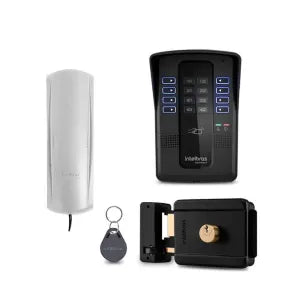 Conjunto Porteiro Eletrônico Coletivo Intelbras 8 Pontos Completo Interfone Com Controle de Acesso
