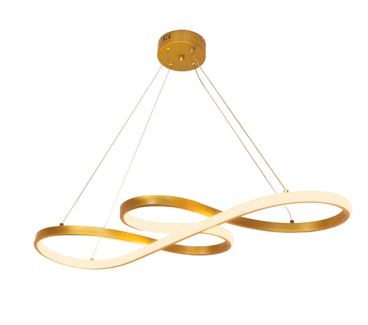 Luminária de led Infinito Com curvas Dourado mod. Cifra