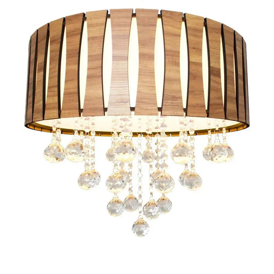 Plafon Mod. Macauã com Cristal Amêndola Rústica 60 cm